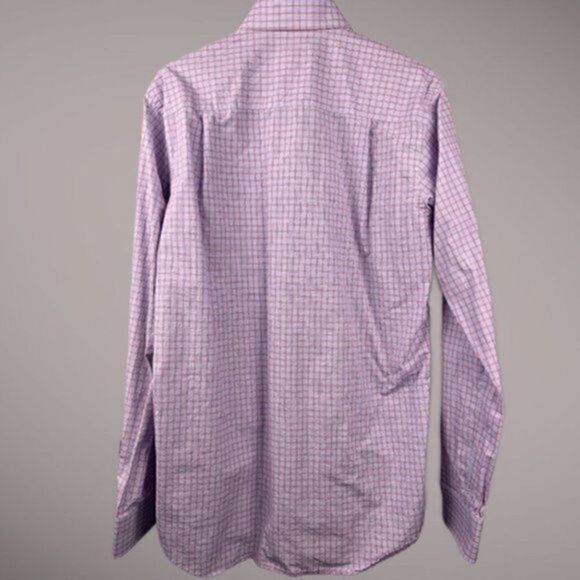David Donahue Trim Fit Long Sleeve Cotton Button Up Dress Shirt 16.5 - Picture 2 of 6